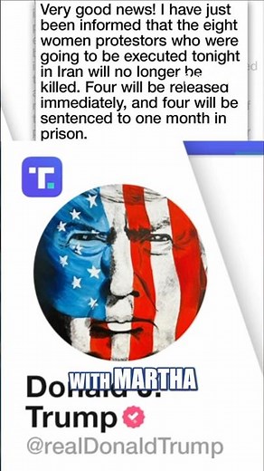 Trump announces Iran WILL NOT execute female protestors #shorts #us #Iran #WhiteHouse #Trump