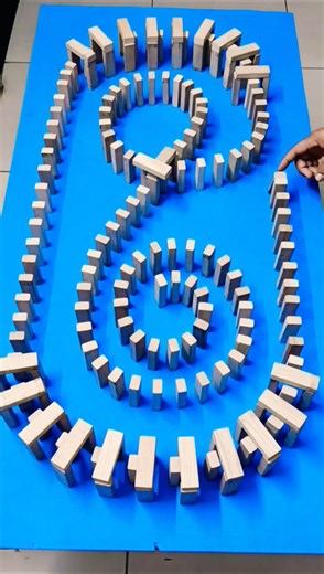 Most Unique Jenga Chain Ever! (Infinity Shape Build) ♾️♾️♾️ #shorts #jenga #chainreaction