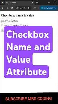 Checkbox Name and Value Attribute in HTML Explained 💡 | Form Handling | #shorts #webdev #114 #html
