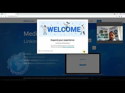 Medit link account creation and software download/installation.