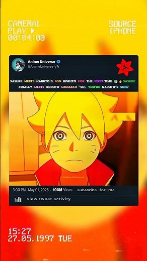 Sasuke Meets Naruto’s Son Boruto for the First Time 😱.......... #animeedit #viralvideo #naruto #fyp