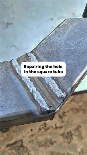 Repairing the hole in the square tube #welder #metalwork #welderslife #welding #diy #tools
