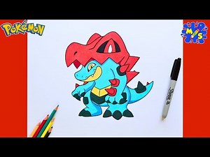 How to Draw MEGA FERALIGATR from Pokemon - Easy Step by Step