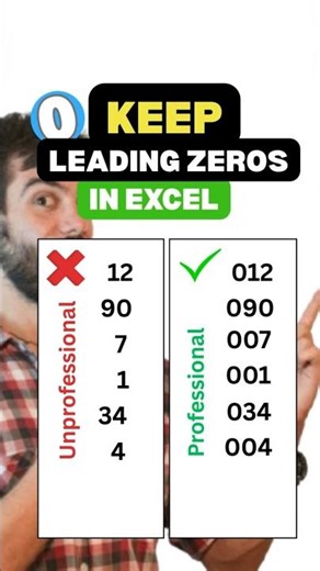 How to Keep Leading Zeros in Excel | Excel Trick: Keep Leading Zeros Instantly #shorts