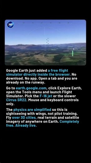 Did You Know Google Earth Has a FREE Flight Simulator?! ✈️🌍