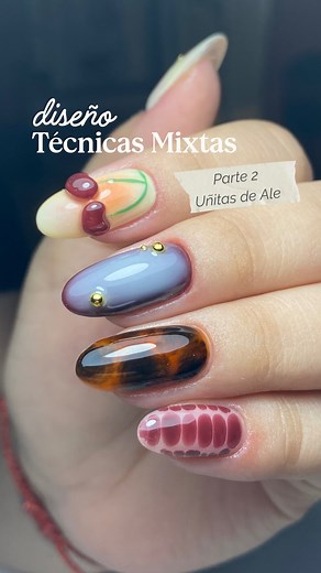 21K views · 4K reactions | COMENTA -DISEÑOS- PARA APRENDER MÁS ✨ en nuestro taller online para todo el mundo  Tutorial de Técnicas Mixtas con gel 3D, gel de construcción, efecto aura, relieves, blooming y carey, sobre un recubrimiento de polygel sobre la uña natural. #uñas #manicura #tata #tecnicasmixtas #diseñodeuñas | Tata Manicurista | Facebook