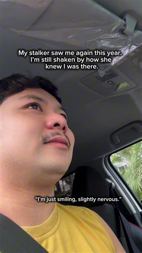My stalker saw me again this year. I had parked our car on the highway, and I’m still shaken by how she knew I was there. I thought everything was okay, but the fear is still there. 😟