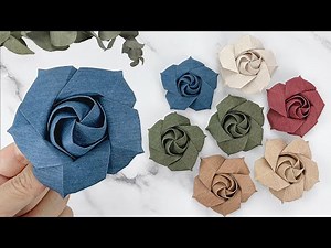 [SUB] Origami Flower | Origami Paper Rose Tutorial（Step By Step）