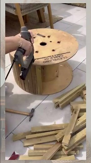 ✨ Transforming an Old Cable Reel into a Stylish Garden Table ✨