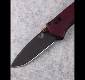 Benchmade - Mini Barrage EDC 585 Knife, Drop-Point Blade, Redstone Richlite Handle (585BK-04)