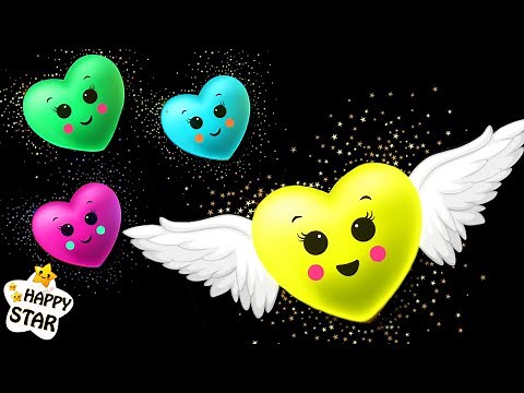 Cartoon Hearts Dance video - Rainbow Hearts Cute Dance - Music with Animation