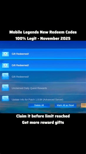 Legit! mobile Legends Redeem Codes November 7, 2025 #MLBBMYHERO #MLBBCreator #2025MYHERO #MLBB