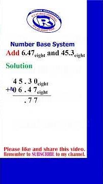 Number Base System: Addition of Octal Numbers Part 1