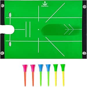 Golf Practice Mat, Golf Hitting Mat, Dual-Use Golf Home Training Mat, Hitting Putting Chipping Mat with Swing Path Feedback, Size 17.5"x12"