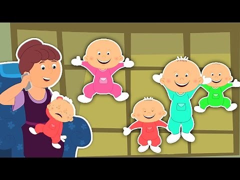 Five Little bebés que saltan en la cama | compilación | video educativo | la poesía infantile