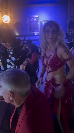I’m dancing along with the belly dancer last night at the Cazbar Restaurant in Columbia, MD. I had so much fun and the food was great! | Connie Angelos