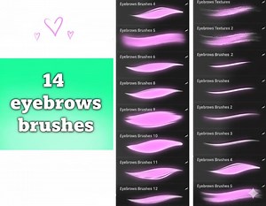 Procreate Eyebrow Brushes | 14 Realistic Brow & Hair Brushes for Portrait Drawing - Etsy