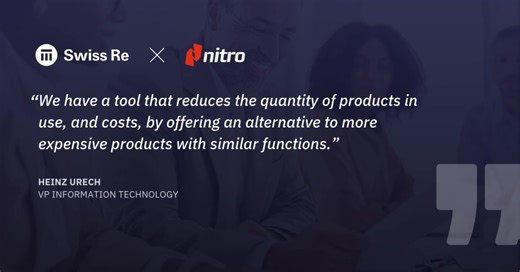 In insurance, every document matters. That’s why Swiss Re equipped 9,000 employees with Nitro to replace paper-based processes, reduce costs, and streamline digital contract workflows. The result? Faster collaboration and more time to focus on policyholders. Read how Swiss Re transformed their workflows with Nitro: https://hubs.la/Q03N4X_r0 #InsuranceTech #SmartWorkflows #DigitalTransformation #CustomerExperience #Nitro | Nitro | Facebook