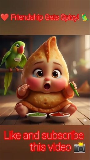 🔥😄 Cutest Spicy Story Ever 🦜🥟 #parrot #ai #samosa #samose