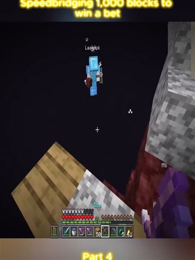 Speedbridging 1,000 Blocks Challenge in Minecraft
