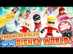 The Incredibles go to Disney World! Starring Baby Jack Jack, Violet, Ariel and Rapunzel
