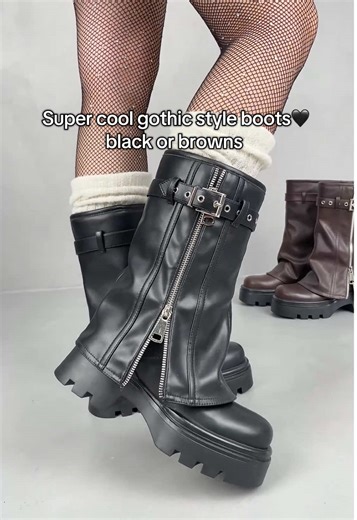 Super cool gothic style boots🖤 black or browns #fashionboots #boots #womenboots #2026 #gothboots