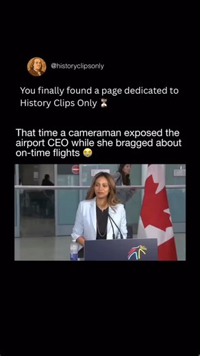 History Clips Only on Instagram: "Airport press events have long shaped public trust, but one moment flipped the script. As an airport CEO praised punctual performance, a live cameraman panned outward, revealing crowded gates, delays, and frustrated travelers behind her. The contrast instantly challenged official claims, turning a routine briefing into a lesson nationwide impact. Scenes like this echo earlier media moments where visuals spoke louder than statements. Airports measure success by d