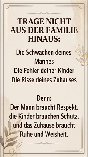 TRAGE NICHT AUS DER FAMILIE HINAUS