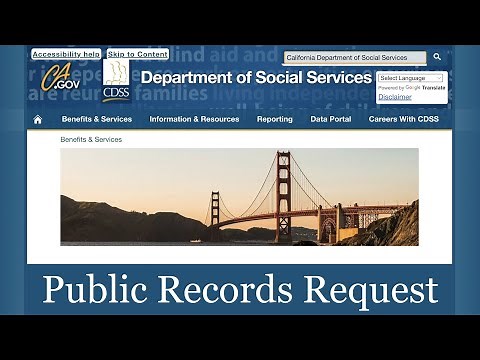 California Department of Social Services Online Public Records Request Instructions 2022