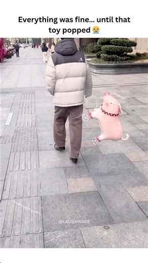 Everything was fine until that toy popped 😭 #shorts