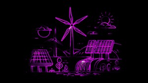 Download Neon frame effect renewable energy , glow, black background. for free