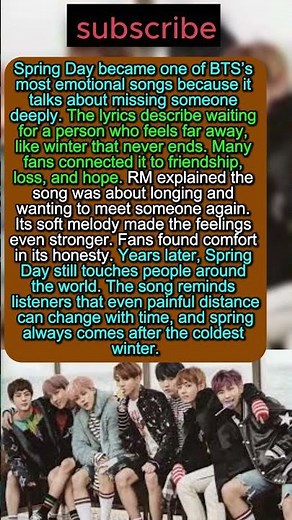 The Real Story Behind Spring Day#bts #springday #btsarmy #kpop