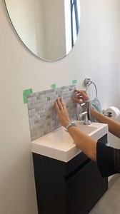 Get the alignment right folks! Don’t rush this step. If your first row starts wonky the rest of the rows will too. #smarttiles #vinyltiles #tips #tileinstallation #tuesdaytip | Vinyl Home