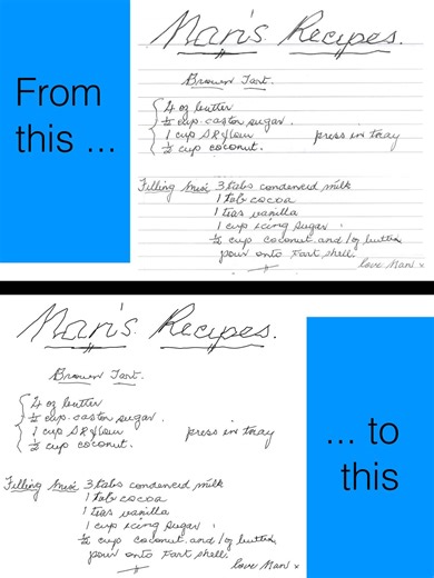 Recipe Tracing - Handwriting - Signature - Note - Conversion to SVG/PDF - Etsy