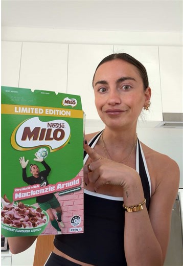 Guessing the flavour of the new MILO x Mackenzie Arnold collab cereal 👀👀👀@MILO ANZ @mackenziearnold #AD #MILOCereal #tastetest