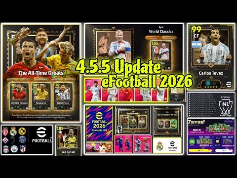 4.5.5 Official Update eFootball 2026 Mobile, New Epic Packs, New Ambassador Packs & Free Rewards 🔥😍