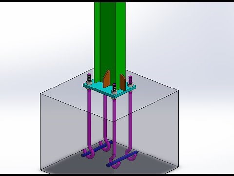 Modélisation d'un pied de poteau de charpente métallique sur SolidWorks
