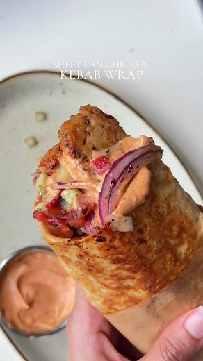 Delicious Sheet Pan Chicken Kebab Wrap Recipe