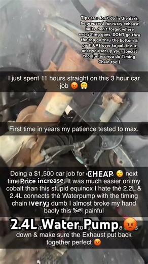 #GM 2.4L 4cyl #ecotec #waterpump #timingchain #difficult #shorts #viral #mechanics #autorepair #diy