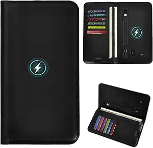 Redcomets Rechargeable Wallet, Wireless Charging Wallet, RFID Blocking Women's Wallet - with Money Clip Slim Leather Slots Credit Card Holder 8000mAh Leather Wallet with Gift Box