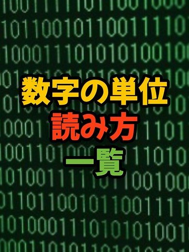 数字の単位読み方一覧 #単位 #数字 #雑学