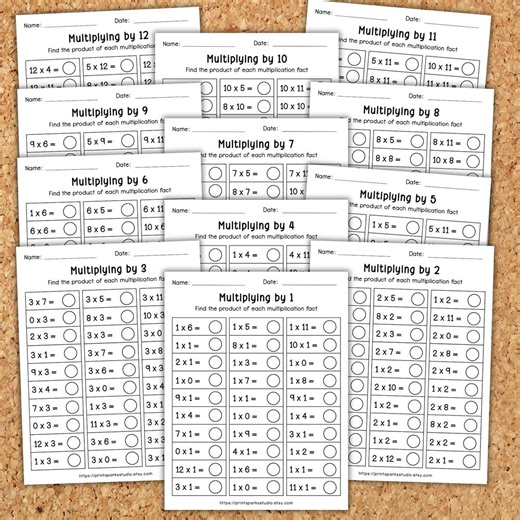 Multiplication Fact Fluency Worksheets | 1–12 Times Tables | Printable Math Practice - Etsy UK