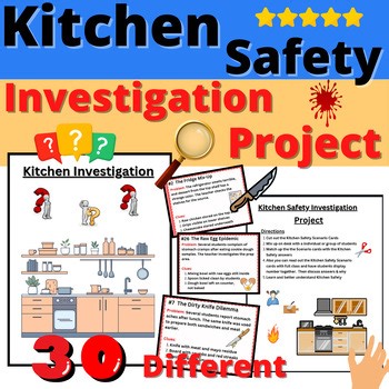 Kitchen Safety Crime Scene Activity Project Investigation FACS Life Skills