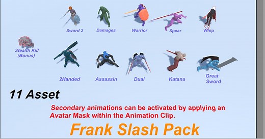 Frank Slash Pack - 11 Assets | 3D Animations | Unity Asset Store