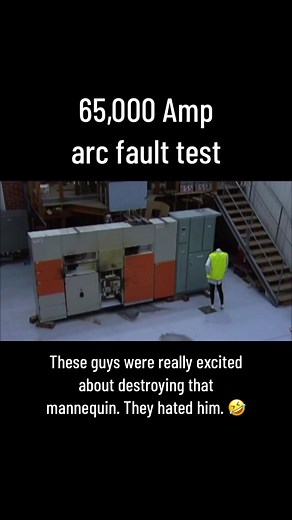 65,000 amp arc fault test. That mannequin was obliterated. So I guess the test was successful? 😁 #mannequin #arcflash #explosion #highvoltage