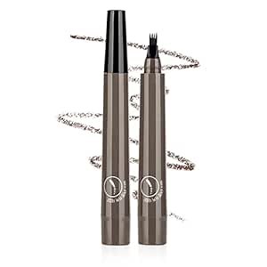 New Magic Eyebrow Pencil, 3D Waterproof Microblading Eyebrow Pencil Contouring Pen, 4 Tipped Precise Brow Pen, Fine Stroke Microblading Eyebrow Pencil Creates Natural Makeup Effect (Grey Brown)