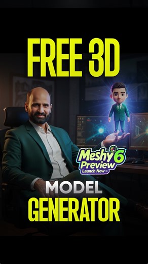 Kulwant Nagi | Generative AI Images Coach on Instagram: "Turn Image into 3D Model with Meshy. Meshy 5 is here — and it’s better than ever. Try Meshy 5 to turn text or images into game, design, or print-ready 3D assets in minutes! Now offering 50% OFF for all new users— no code needed! @meshy.ai Start here: https://knagi.in/meshy"