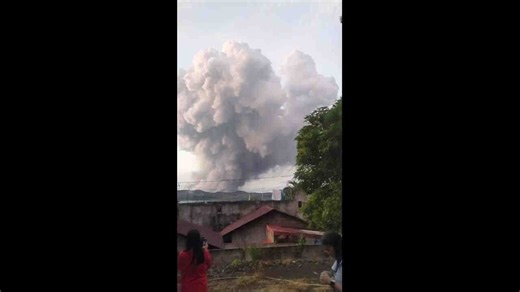Taal Volcano's phreatomagmatic eruption in Talisay, Batangas