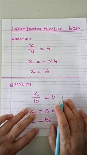 Linear Equations Practice - Easy Questions