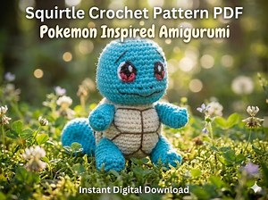 Squirtle Crochet Pattern PDF | Cute Pokémon Amigurumi Plushie | Easy Beginner Crochet | Tiny Turtle Anime Toy | Instant Digital Download - Etsy